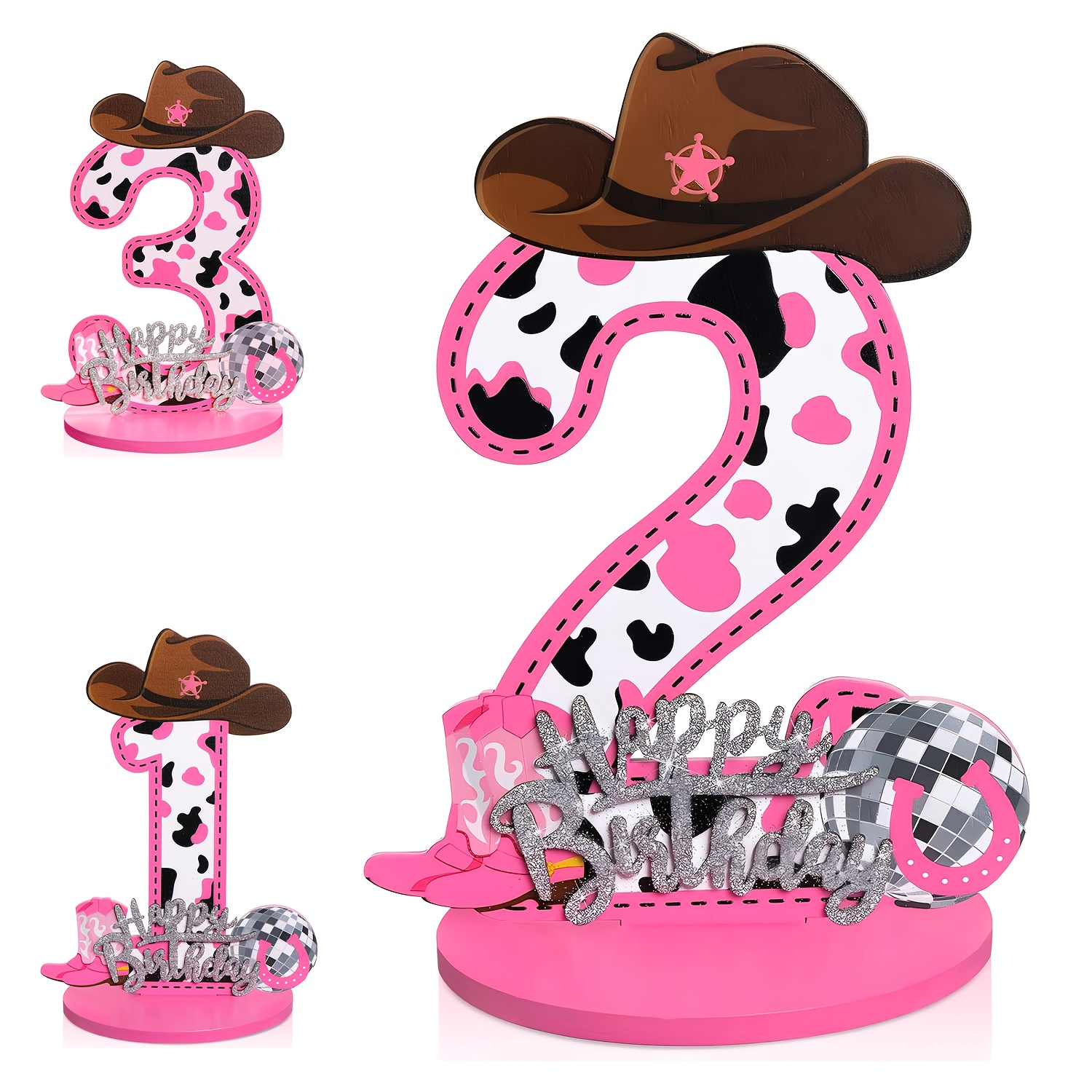Woodworking Logos - 1Pcs Western Cowboy 1-3 Birthday Digital