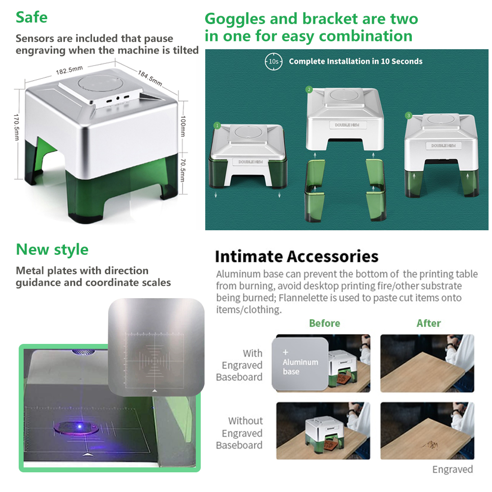 3W Mini Laser Engraver Portabl - Woodworking Logos recensie en prijs