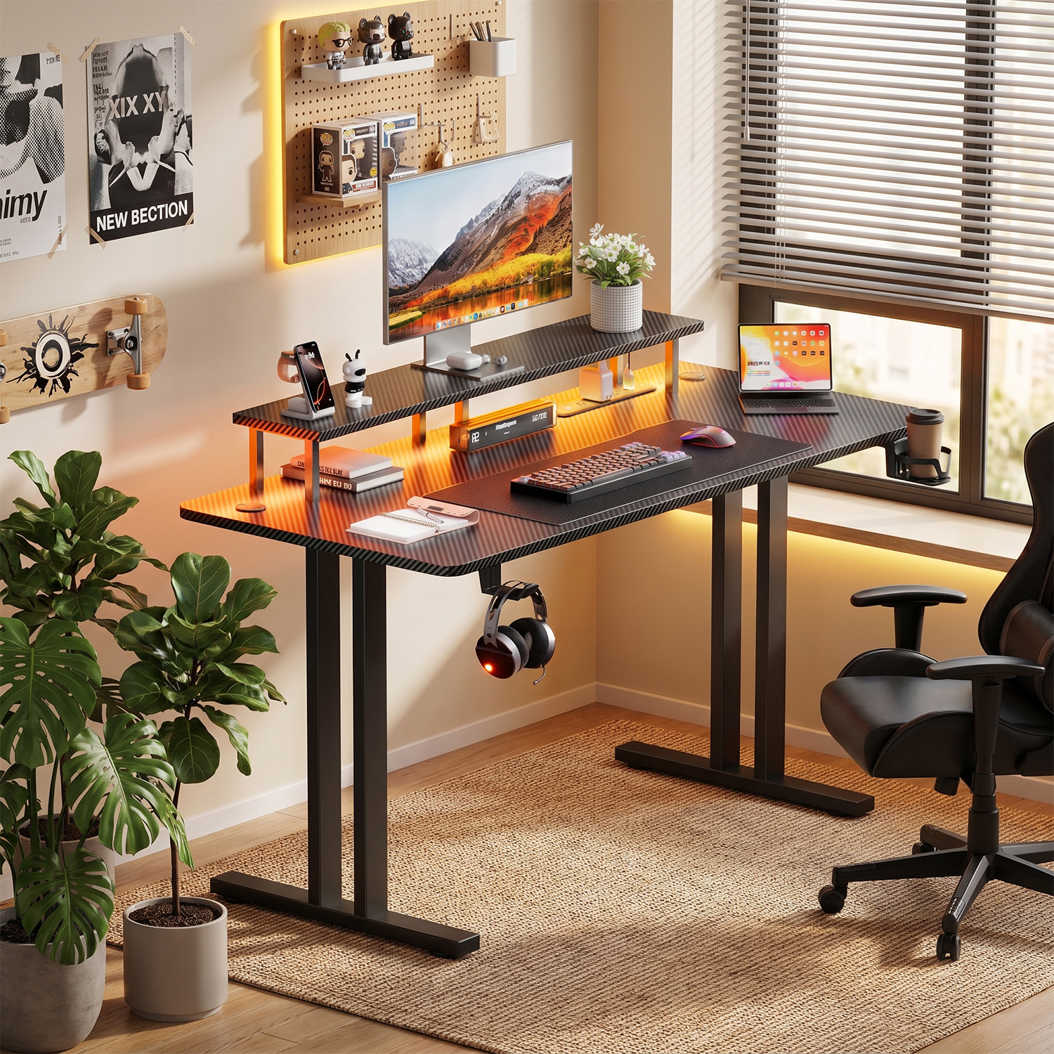 Gaming Desk with LED Lights &  - Woodworking School recensie en prijs