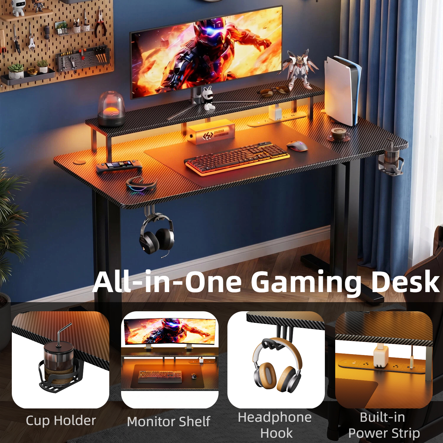 Gaming Desk with LED Lights &  - Woodworking School recensie en prijs