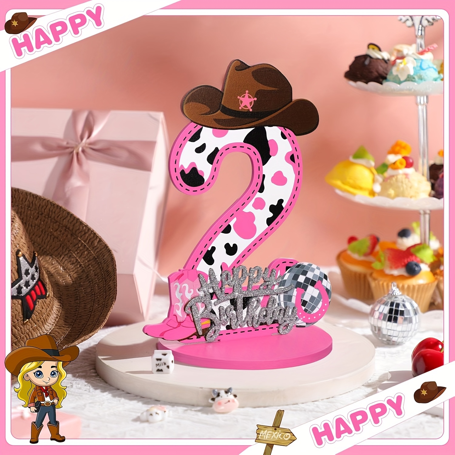 1Pcs Western Cowboy 1-3 Birthd - Woodworking Logos recensie en prijs