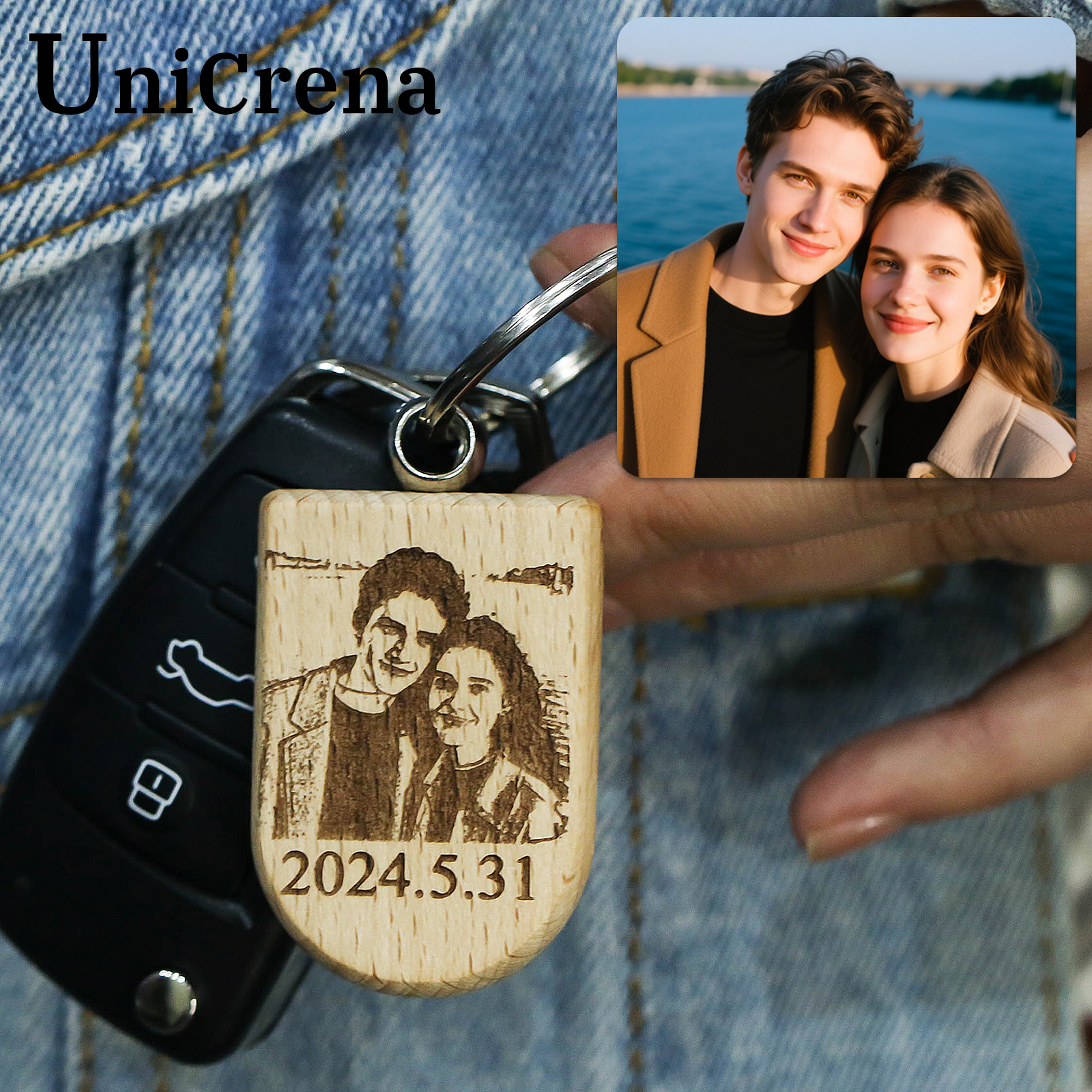 Unicrena Custom Photo Wood Key - Woodworking Logos recensie en prijs