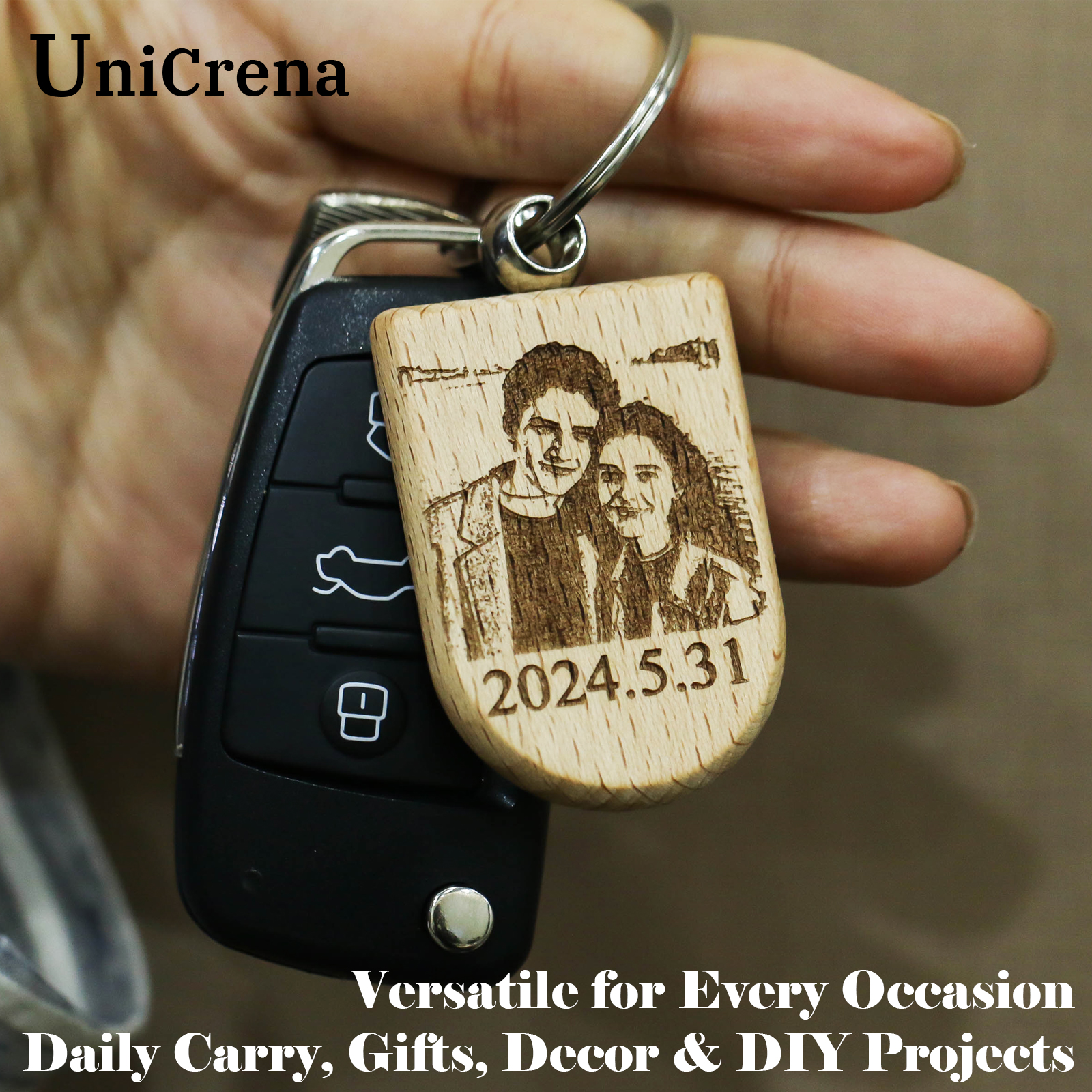 Unicrena Custom Photo Wood Key - Woodworking Logos recensie en prijs