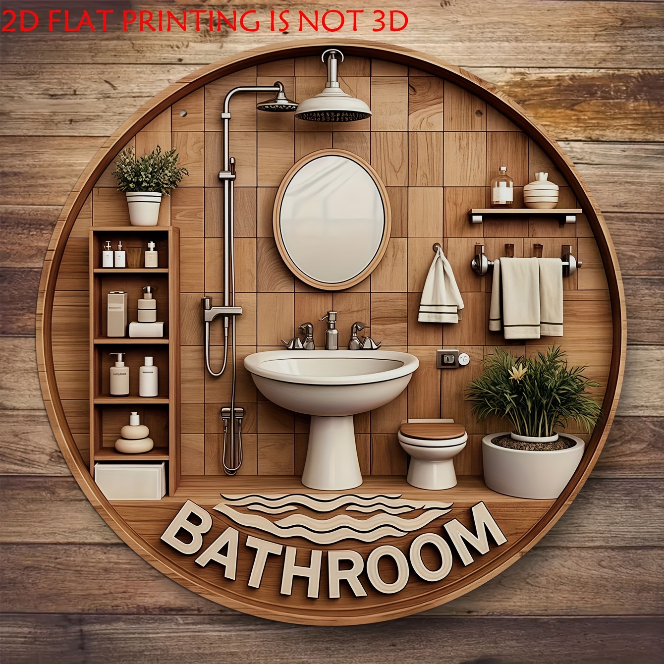 One 2D flat circular bathroom  - Woodworking Logos recensie en prijs