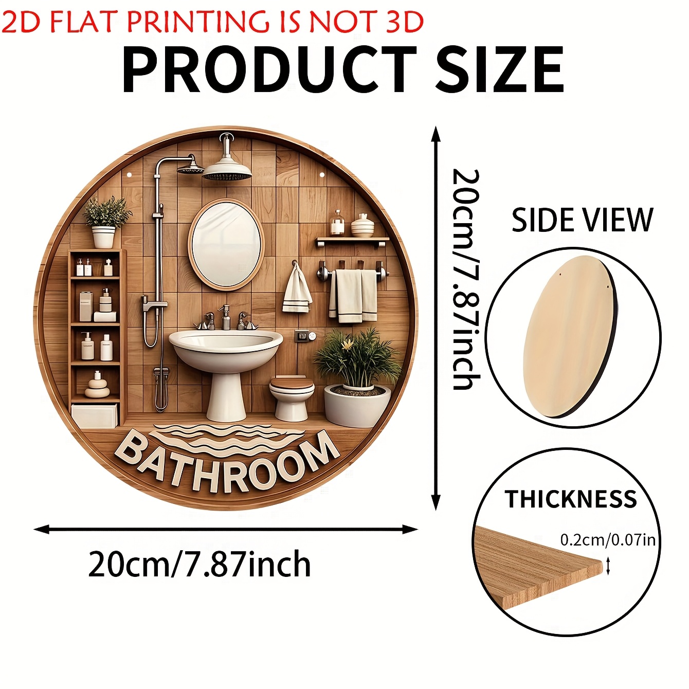 One 2D flat circular bathroom  - Woodworking Logos recensie en prijs